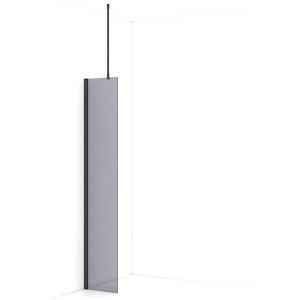 Diamond Inloopdouche | 30 cm Zwart chroom Rookglas Vaste wand