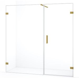 Diamond Douchedeur | 185 cm Goud Helder glas Draaideur