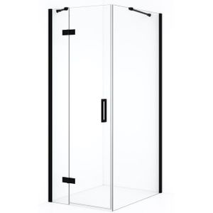 Diamond Douchecabine | 100x90 cm Mat zwart Helder glas Draaideur Rechthoek
