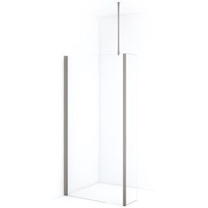 Diamond Inloopdouche | 100 cm Rvs Helder glas Vaste wand met zijwand