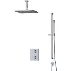 Cubic Regendouche Inbouw | Chroom 30 cm Regendouche Thermostatisch