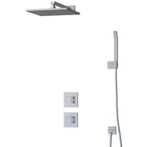 Cubic Regendouche Inbouw | Chroom 30 cm Regendouche Thermostatisch