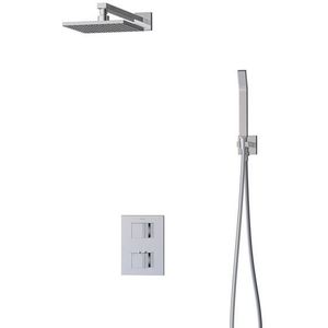 Cubic Regendouche Inbouw | Chroom 20 cm Regendouche Thermostatisch