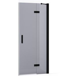 Diamond Douchedeur | 80 cm Mat zwart Rookglas Draaideur