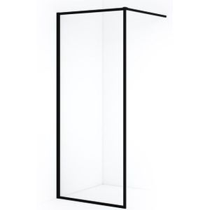 Diamond Inloopdouche | 70 cm Mat zwart Helder glas Vaste wand