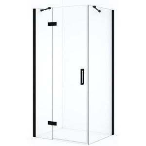 Diamond Douchecabine | 120x80 cm Mat zwart Helder glas Draaideur Rechthoek