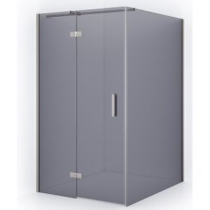 Diamond Douchecabine | 140x110 cm Rvs Rookglas Draaideur Rechthoek