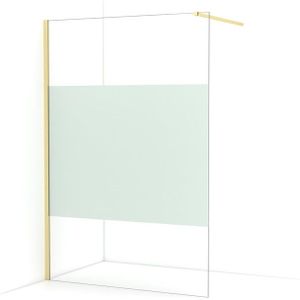 Diamond Inloopdouche | 140 cm Lichtgoud Helder met matte strook Vaste wand