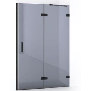 Diamond Douchedeur | 120 cm Mat zwart Rookglas Draaideur