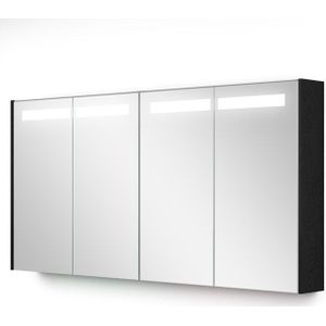 Spiegelkast Met Verlichting Modulo 140x70cm Zwart Eiken