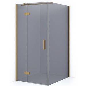 Diamond Douchecabine | 120x100 cm Goud Rookglas Draaideur Rechthoek