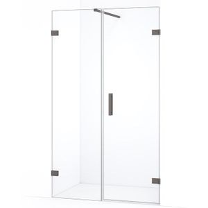 Diamond Douchedeur | 115 cm Zwart metaal Helder glas Draaideur