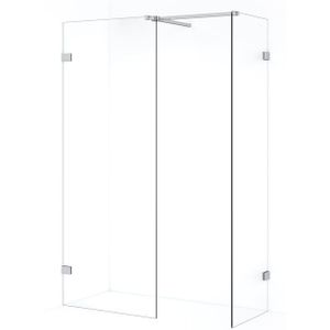 Diamond Inloopdouche | 70x60 cm Chroom Helder glas 2 vaste wanden