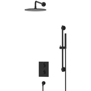 Radius Regendouche Inbouw | Zwart 30 cm Regendouche Thermostatisch