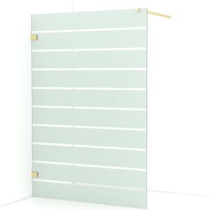 Diamond Inloopdouche | 140 cm Lichtgoud Helder met matte strepen Vaste wand