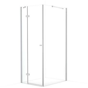 Amber Douchecabine | 100x70 cm Chroom Helder glas Draaideur Rechthoek