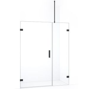 Diamond Douchedeur | 155 cm Zwart chroom Helder glas Draaideur