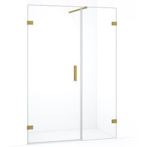 Diamond Douchedeur | 125 cm Goud Helder glas Draaideur