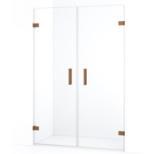 Diamond Douchedeur | 135 cm Koper Helder glas Draaideur