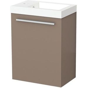 Modulo Pico Toiletmeubel met wastafel | 40 cm Taupe Vlak front Mineraalmarmer