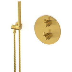 Radius inbouw douchekranenset | Goud Thermostaatkraan met handdouche 1 stand