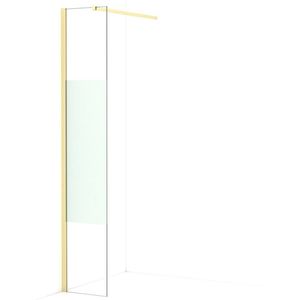 Diamond Inloopdouche | 30 cm Lichtgoud Helder met matte strook Vaste wand