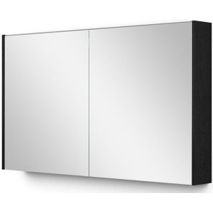 Spiegelkast Met Verlichting Modulo 120x70cm Zwart Eiken