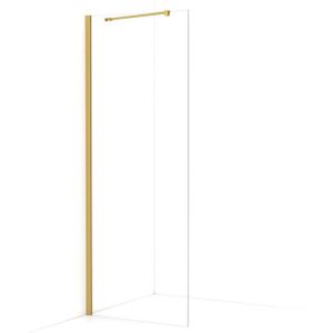 Diamond Inloopdouche | 70 cm Goud Helder glas Vaste wand