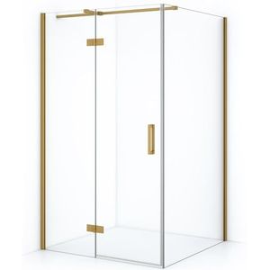 Diamond Douchecabine | 120x70 cm Goud Helder glas Draaideur Rechthoek