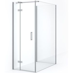 Diamond Douchecabine | 130x80 cm Chroom Helder glas Draaideur Halfvrijstaande rechthoek