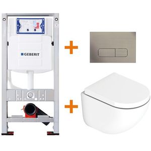 Toiletset Glans wit met Easy Clean + Geberit UP320 inbouwreservoir