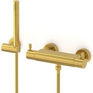 Radius opbouw douchekranenset | Goud Thermostaatkraan met handdouche 1 stand