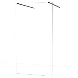 Diamond Inloopdouche | 110 cm Mat zwart Helder glas Vrijstaande wand