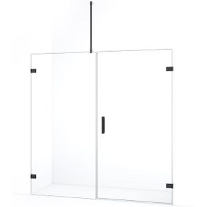 Diamond Douchedeur | 175 cm Zwart chroom Helder glas Draaideur