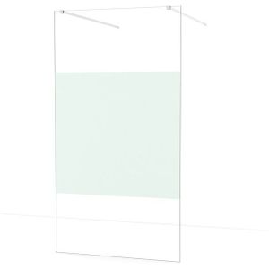 Diamond Inloopdouche | 110 cm Chroom Helder met matte strook Vrijstaande wand