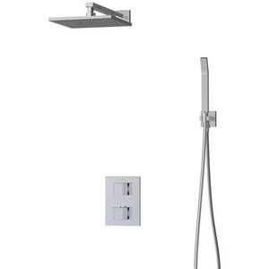 Cubic Regendouche Inbouw | Chroom 25 cm Regendouche Thermostatisch