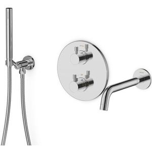 Inbouw Badkraan met Handdouche Radius Chrome, Thermostatisch, Chroom