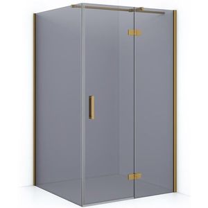 Diamond Douchecabine | 120x110 cm Goud Rookglas Draaideur Rechthoek