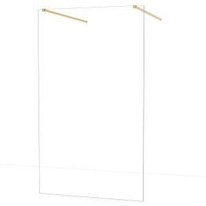 Diamond Inloopdouche | 120 cm Goud Helder glas Vrijstaande wand
