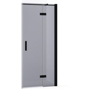 Diamond Douchedeur | 80 cm Mat zwart Rookglas Draaideur