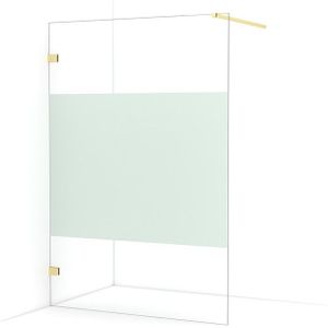 Diamond Inloopdouche | 140 cm Lichtgoud Helder met matte strook Vaste wand