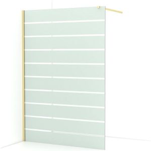 Diamond Inloopdouche | 140 cm Lichtgoud Helder met matte strepen Vaste wand