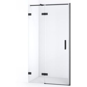 Diamond Douchedeur | 90 cm Zwart chroom Helder glas Draaideur