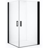 Diamond Douchecabine | 85x85 cm Mat zwart Helder glas Draaideur Vierkant