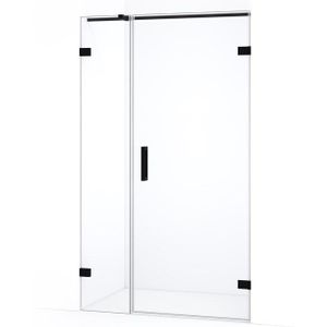 Diamond Douchedeur | 135 cm Mat zwart Helder glas Draaideur