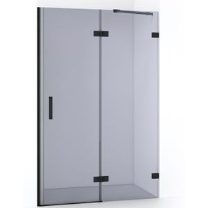Diamond Douchedeur | 110 cm Mat zwart Rookglas Draaideur