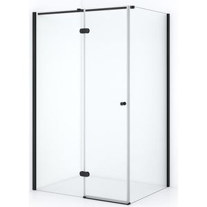Amber Douchecabine | 120x100 cm Mat zwart Helder glas Draaideur Rechthoek