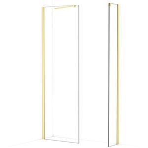 Diamond Inloopdouche | 70x30 cm Lichtgoud Helder glas 2 vaste wanden