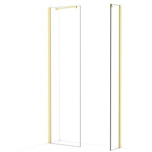 Diamond Inloopdouche | 60x30 cm Lichtgoud Helder glas 2 vaste wanden
