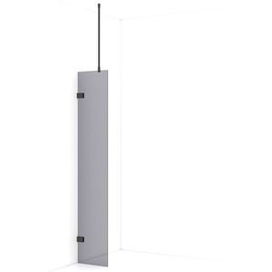 Diamond Inloopdouche | 30 cm Zwart chroom Rookglas Vaste wand